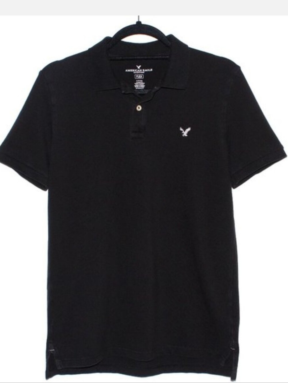 American Eagle Classic Fit Flex Polo in Black, Small